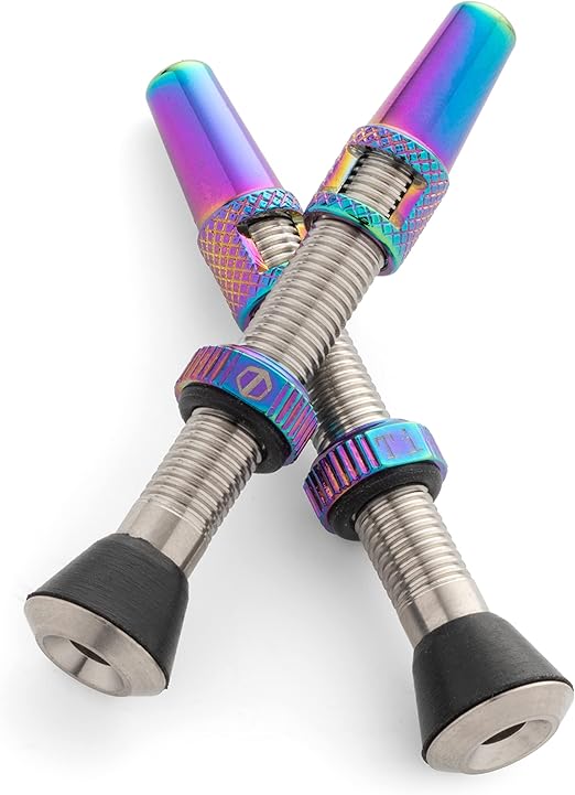 Terske Titanium Tubeless Presta Valves - Oil Slick