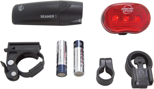 Planet Bike Beamer 1/Blinky 3 Headlight/Taillight Set - Black